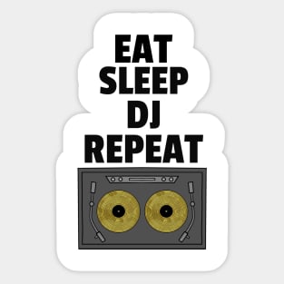 Eat Sleep Deejay Repeat Turntable Sticker